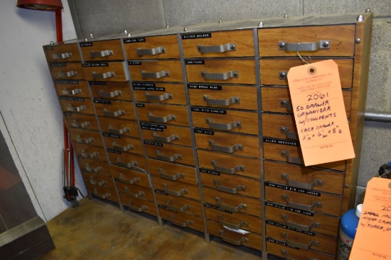 ORGANIZER WITH FIFTY DRAWERS, EACH DRAWER IS 2"H x