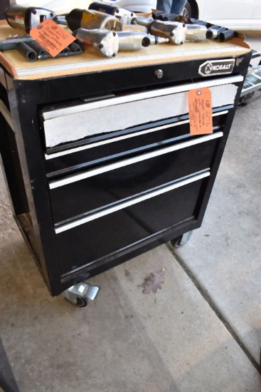 KOBALT TOOLBOX WITH CONTENTS IN DRAWERS (NOT ON TOP)