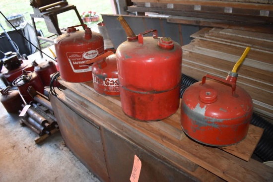 (4) ASSORTED METAL FUEL CANS