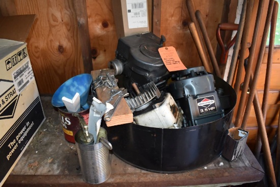 BIN WITH ASSORTED SMALL ENGINES, NEED REPAIR?