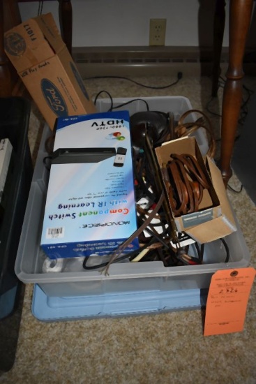 BIN WITH MISC. WIRES, ANTENNA, ETC.