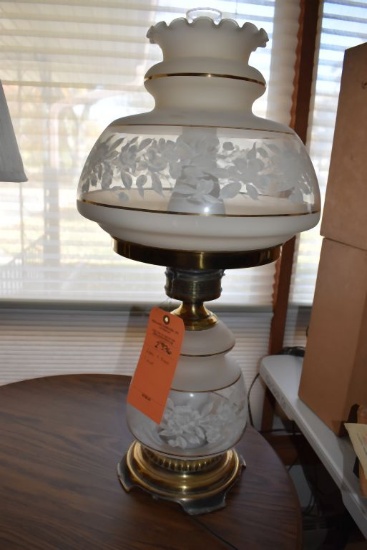 GLASS AND BRASS LAMP