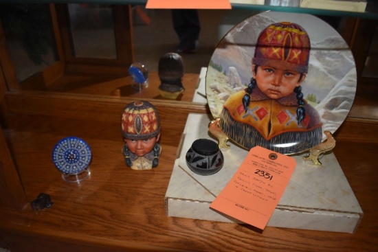 YOUNG JOSEPH BY PERILLO PLATE, STAND, PORCELAIN HEAD,