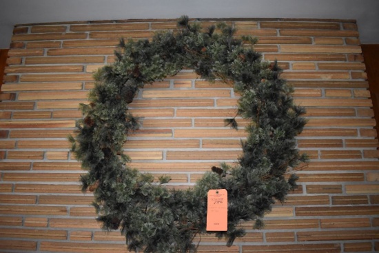 WREATH WITH GREENS, 39" DIAMETER