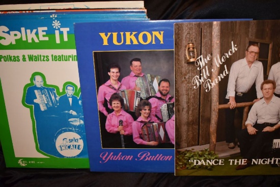VINYL RECORDS IN THIS CUBE, MOSTLY POLKA APPROX. 96