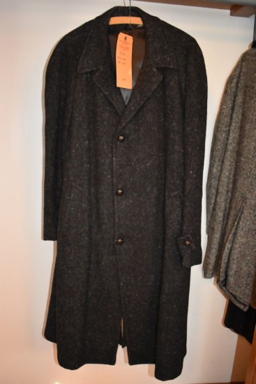 BLACK WOOL LONG COAT