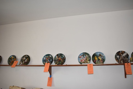 BROWN WOODEN SHELF WITH PLATE GROOVE, 10'8"L x 7"