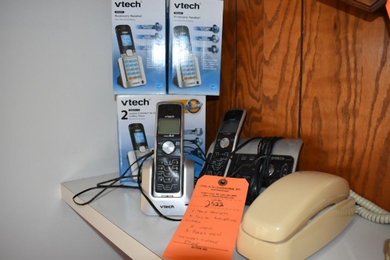 V-TECH HANDSETS AND DIGITAL ANSWERING MACHINE SYSTEM,