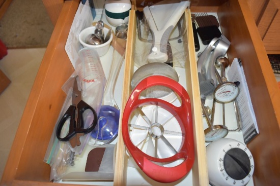 DRAWER WITH MISC. BAKING AND COOKING ITEMS,