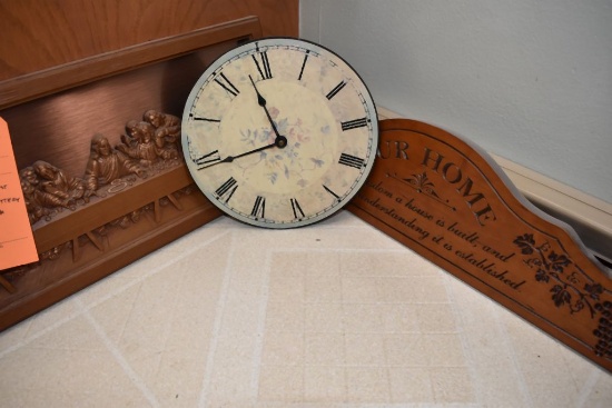 OUR HOME, "LAST SUPPER" AND BATTERY OPERATED CLOCK