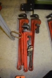 (5) RIDGID PIPE WRENCHES, (2) 24