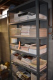 HEAVY DUTY METAL SHELVING UNIT WITH CONTENTS; BOOKS AND