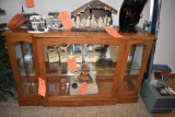 OAK DISPLAY CABINET WITH GLASS TOP/FRONT/BACK/SIDES,