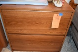BROWN WOODEN TWO DRAWER FILE CABINET, 20