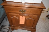 BROWN WOODEN END TABLE, 16