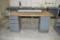 MAPLE TOP WORKBENCH, GRAY METAL 4 DRAWER &