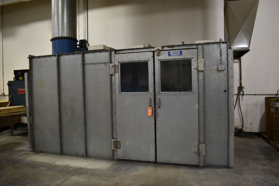BINKS PAINT BOOTH, 84"D X 14'W X 86-1/4"H, 2 DOOR,