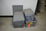 MISC SIZE PLASTIC BINS AND LIDS