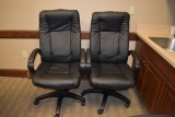 (2) EXECUTIVE STYLE HIGH BACK CHAIRS,