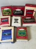(8) ASSORTED HALLMARK TRAIN KEEPSAKE ORNAMENTS