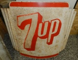 VINTAGE CURVED 7-UP METAL SIGN WITH