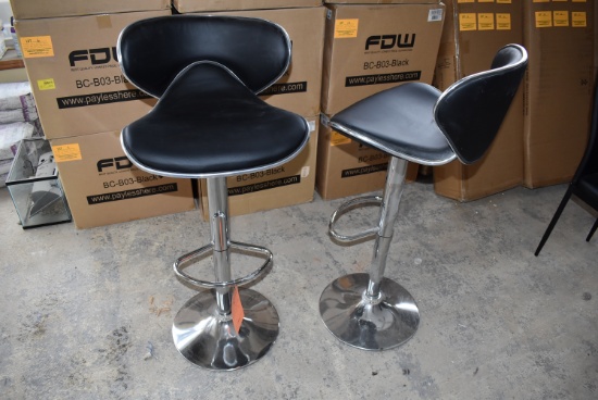 (2) BEST OFFICE BC-B03 BLACK SWIVEL BAR STOOLS,