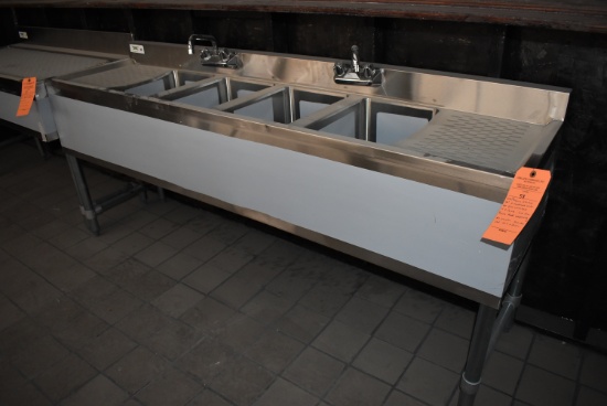 (2023) REGENCY STAINLESS 72" 4 COMPARTMENT UNDER BAR