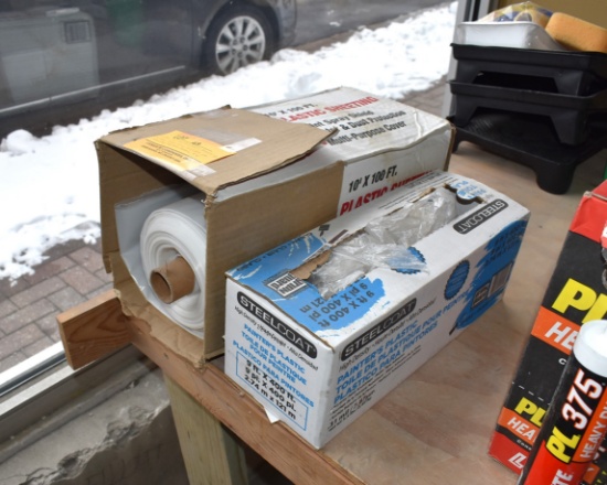 (1) BOX OF MULTIPURPOSE SHEETING, 4 MIL CLEAR 10'W &