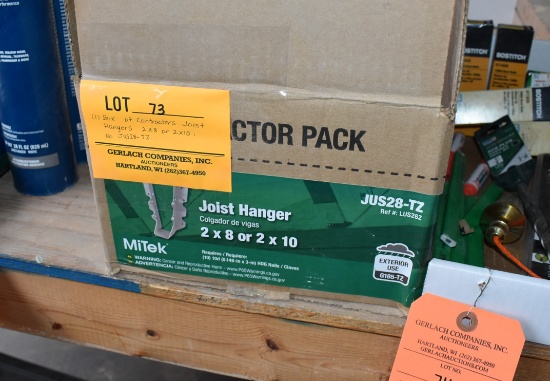 (1) BOX OF CONTRACTORS JOIST HANGERS, 2 X 8 OR 2 X 10,