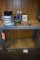 STEEL TWO TIER STORAGE UNIT WITH CONTENTS;