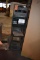 RACK WITH THREE STORAGE BINS AND CONTENTS