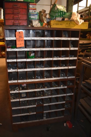 METAL CABINET ORGANIZER WITH 80+ BINS WITH CONTENTS