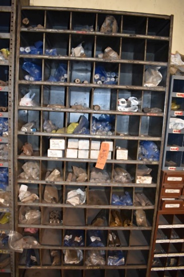 METAL ORGANIZER/SHELVING UNIT WITH 70+ BINS WITH