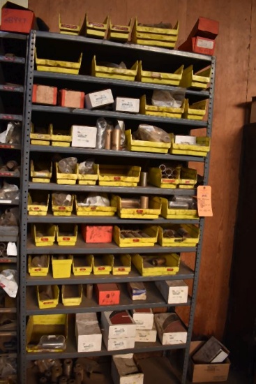 METAL SHELVING UNIT WITH 11 SHELVES WITH CONTENTS,