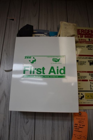 ZEE 1ST AID WALL-MOUNT CABINET WITH CONTENTS,