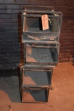 RACK OF FOUR STORAGE BINS, BINS MEASURE 16