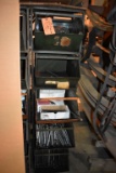 RACK WITH FIVE STORAGE BINS AND CONTENTS