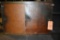 SLIDING DOOR WOODEN STORAGE CABINET WITH CONTENTS,