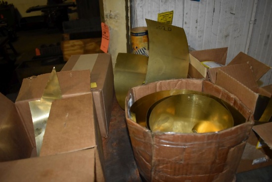 ASSORTED SHIM STOCK AND STEEL PLATE ON TOP SHELF