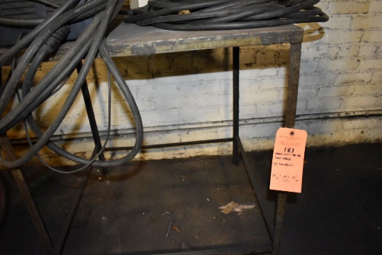 HEAVY DUTY METAL SHOP TABLE, NO CONTENTS,