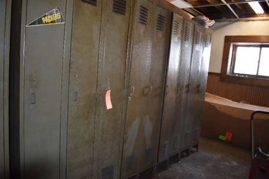 (3) BANKS OF THREE FULL SIZE LOCKERS - (9 LOCKERS TOTAL)