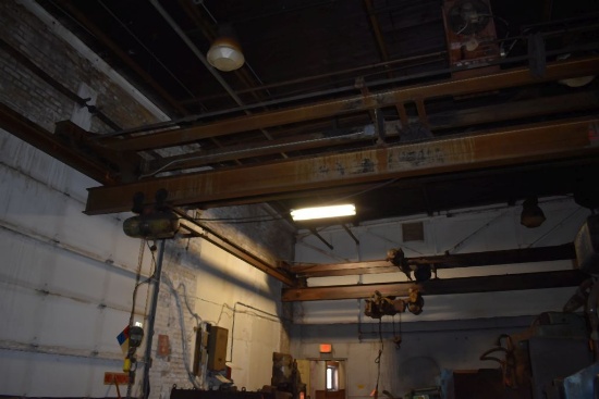 ONE TON P&H CRANE ON 23' BRIDGE, NO RAILS,
