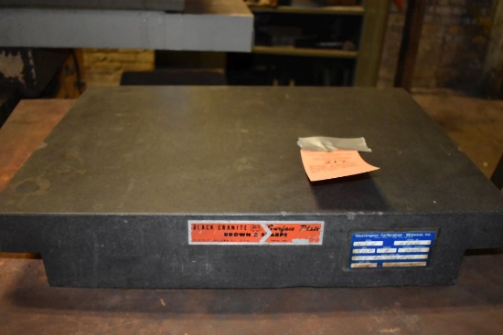 BROWN & SHARPE BLACK GRANITE SURFACE PLATE, 24" x 18"