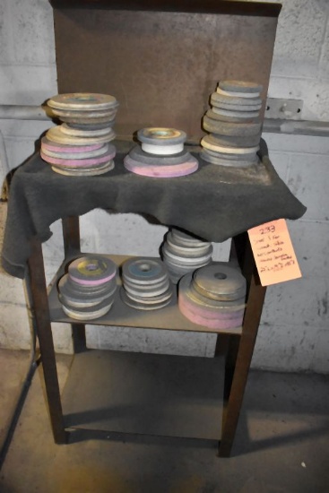 STEEL THREE TIER WORK TABLE WITH CONTENTS,