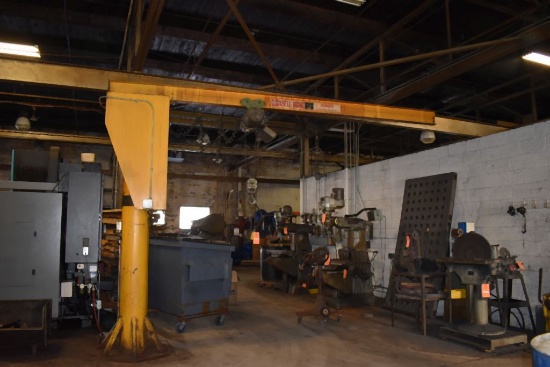ABELL HOWE 1/2 TON 360 DEGREE JIB CRANE WITH ONE TON