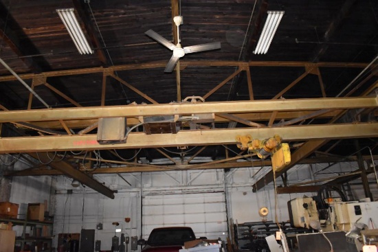 OVERHEAD TWO TON P&H BRIDGE CRANE, PENDANT CONTROL