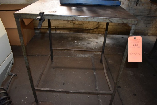METAL SHOP TABLE, 34"H x 29"L x 29"W