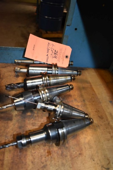 (6) CAT 40 TOOL HOLDERS WITH TOOLS