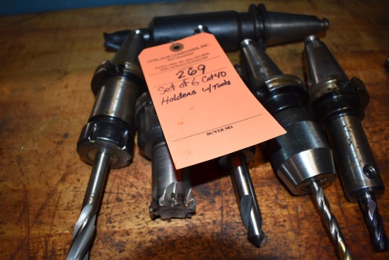 (6) CAT 40 TOOL HOLDERS WITH TOOLS
