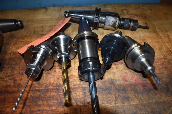 (6) CAT 40 TOOL HOLDERS WITH TOOLS